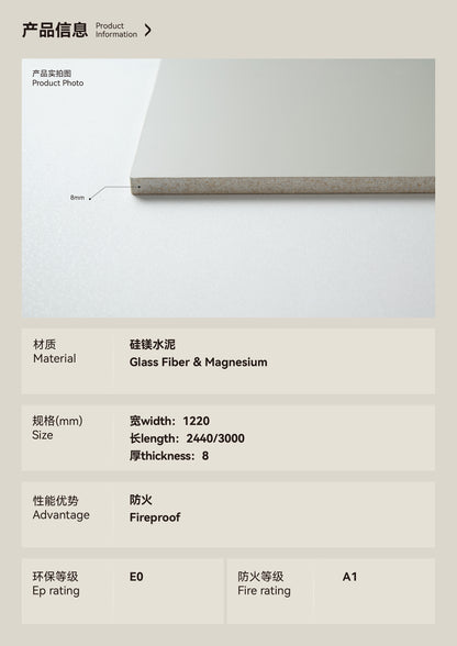 Class A Fire-Rated Silica Board