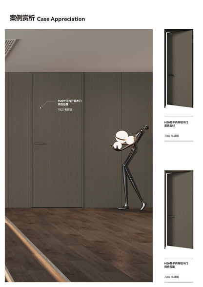 Outer Flat And Inner Opening Wood Door