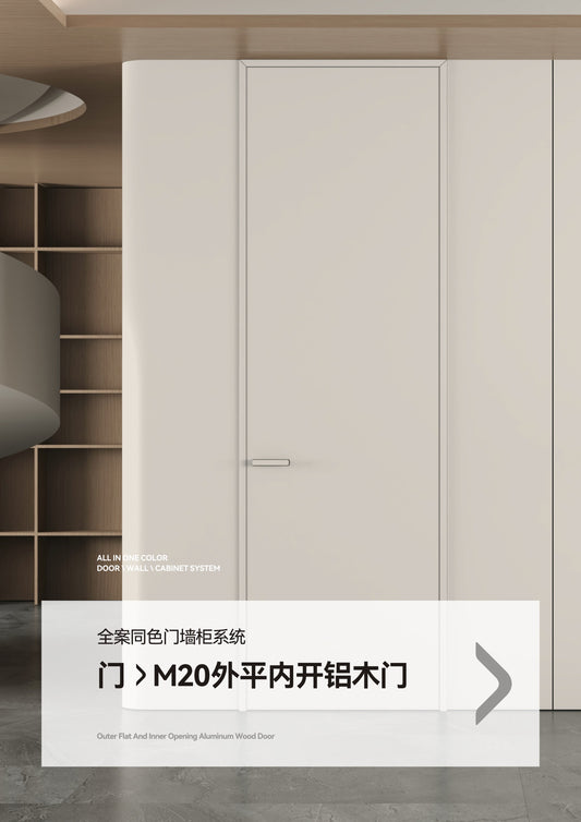 Outer Flat And Inner Opening Wood Door